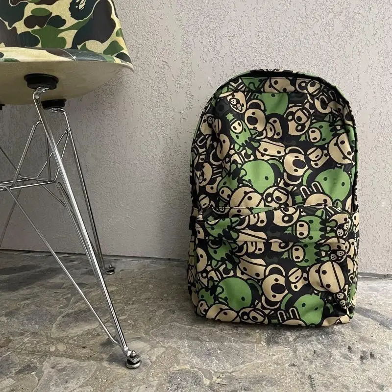 

Designer Brand Mochilas hombre para mujer Green Camouflage Monkey Zoo Casual Backpack for Women Men Hot Selling Free Shipping