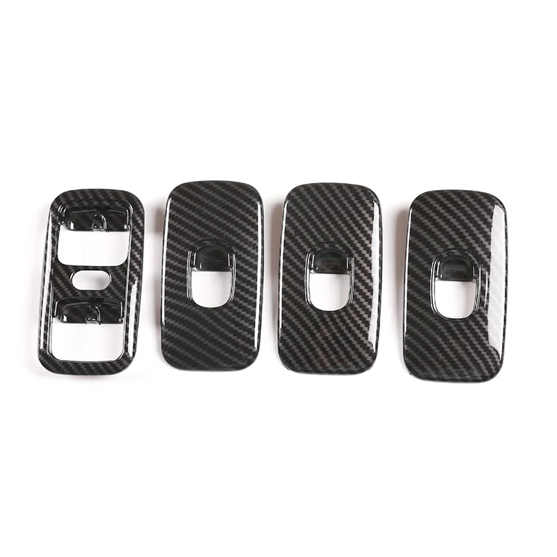 For Mercedes-Benz G-Class 2007-2018 Glass Lifting Decorative Frame ABS Chrome/Carbon Fiber Pattern Black/Sliver 4-Piece Set