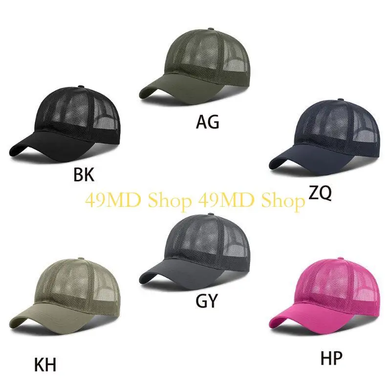 49MD Full Mesh Adjustable Baseball Cap Men and Women for Sun for Protection Sport