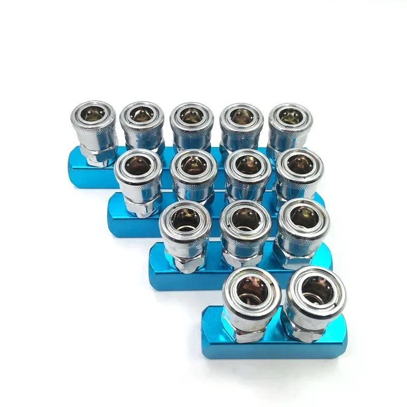 

Compressor Fittings 1/4 Quick Connector Air Gas Distributor Pneumatic Fitting C Type Coupler Manifold Multi Splitter Pump Tool