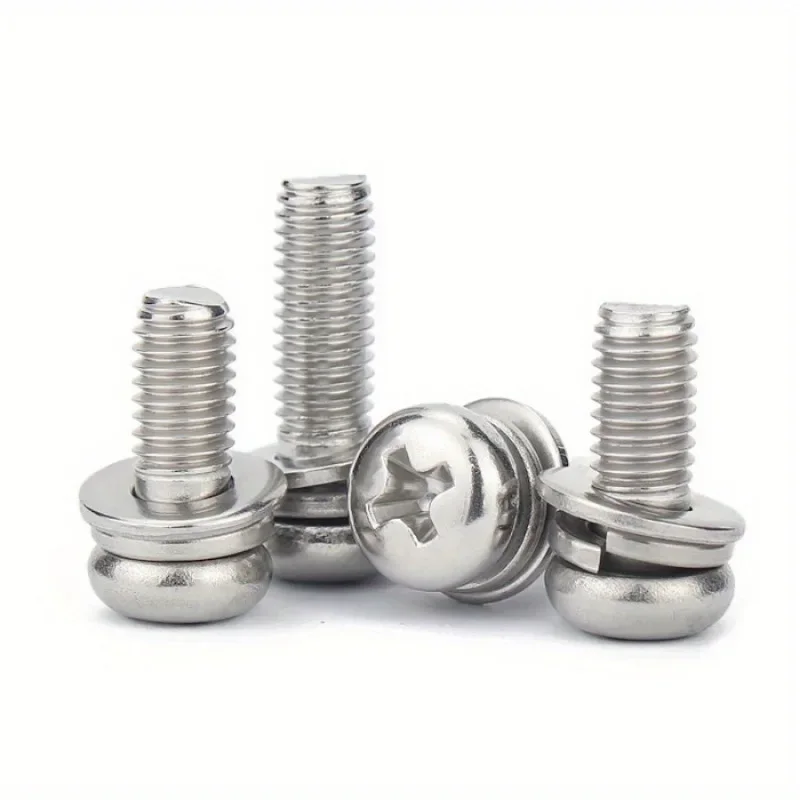 160Pcs/Pack 304 Stainless Steel Cross Pan Head Screw and Nut Set M2 M2 5 M3 M4 M5 for DIY Projects