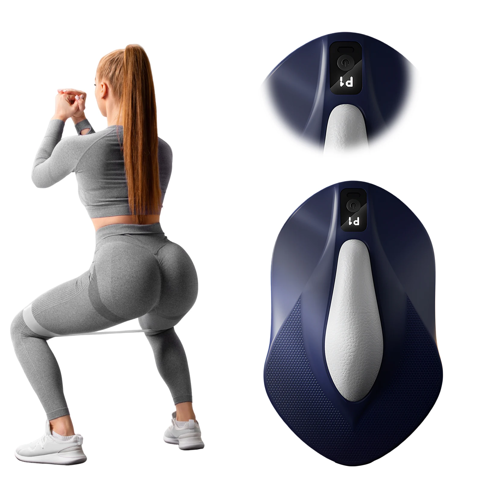 Pelvic Floor Muscle Trainer Ergonomic Kegel Training Device with Silicone Pad Muscle Strengthening Exerciser for Home Office Use - view 3