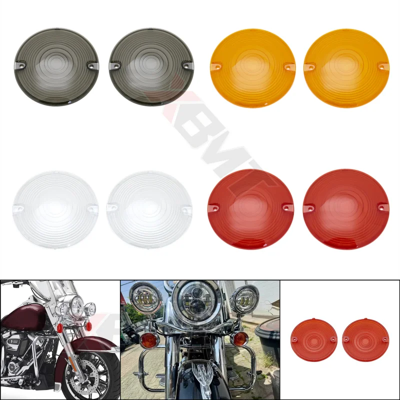 3 1/4 Zoll Motorrad-Flachblinker-Linsenabdeckung für Harley Touring Electra Glide Road King Heritage Softail FLTR FLHT