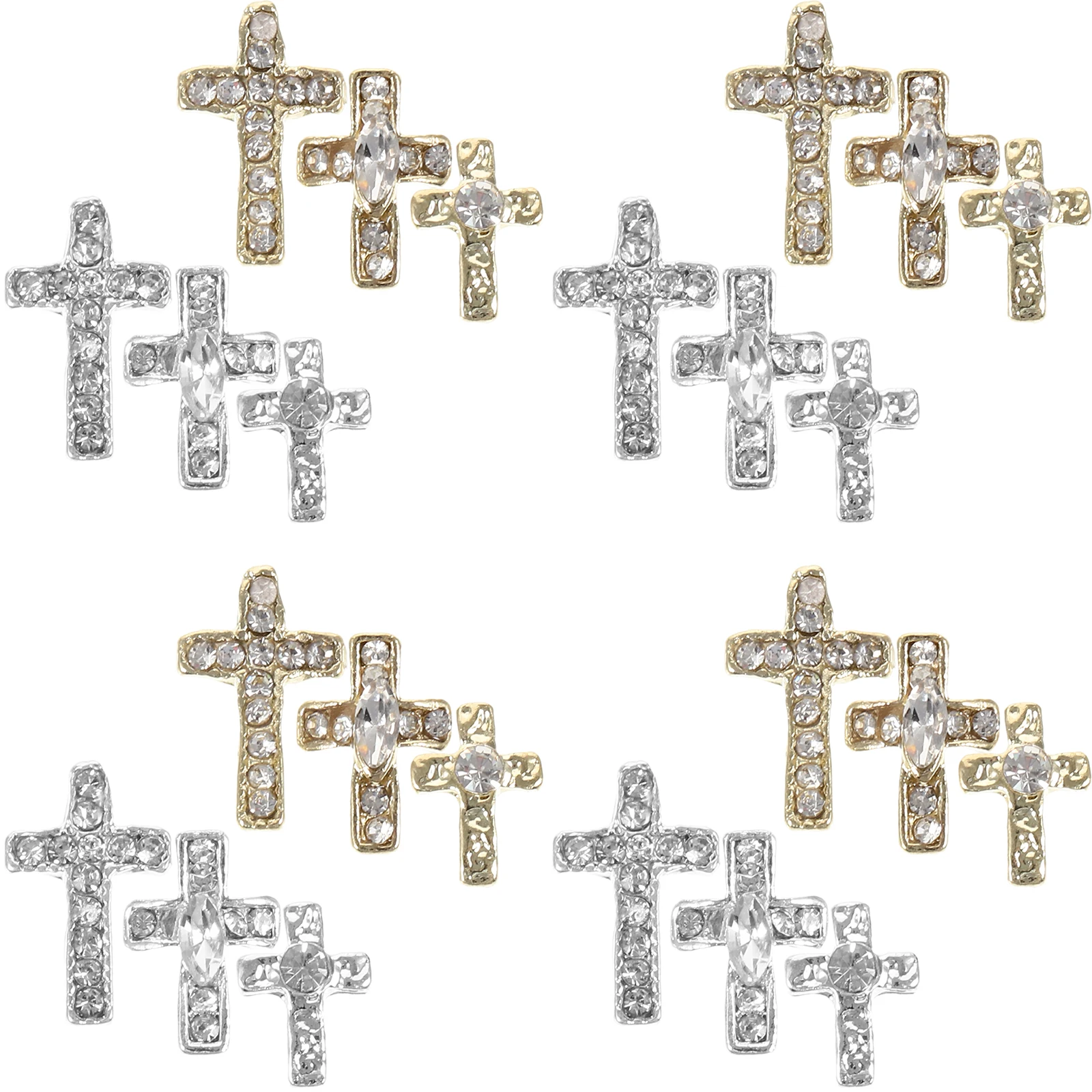 

60Pcs Alloy Cross Nail Charms Chic Cute Exquisite Craftsmanship 3D Nail Art Charms for Acrylic Nails
