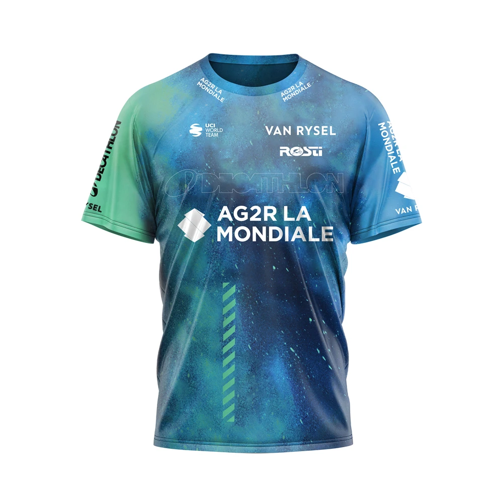 Maillot de cyclisme DECATHLON AG2R LA MONDIALE TEAM, vêtements de sport de plein air, T-shirt de compétition, hommes, femmes, enfants, 3D, nouveau, été, 2024