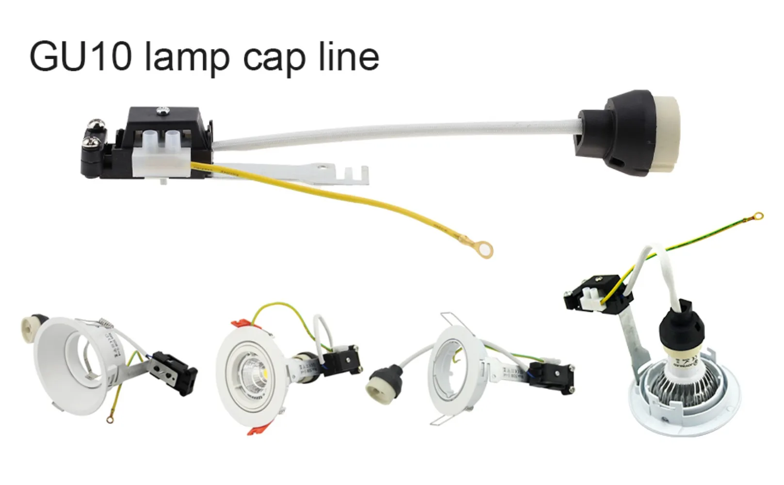 MR16 GU10 Lamp Holder Bulb Base with Wire Ceramic Halogen Socket Pottery Adapter Extension Wire Connector for LED Halogen Light