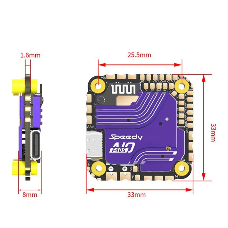 ABZZ-For Speedybee F405 AIO 비행 컨트롤러 40A Blue-Jay 3-6S FPV 프리스타일 드론용 통합 비행 컨트롤러