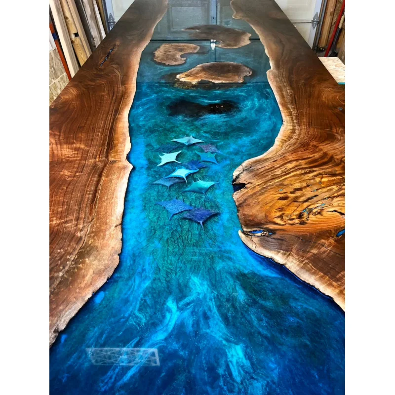 custom.Factory Sell Table Solid Wood Custom Epoxy Office Desk Resin River Dining Table Indoor Coffee Table