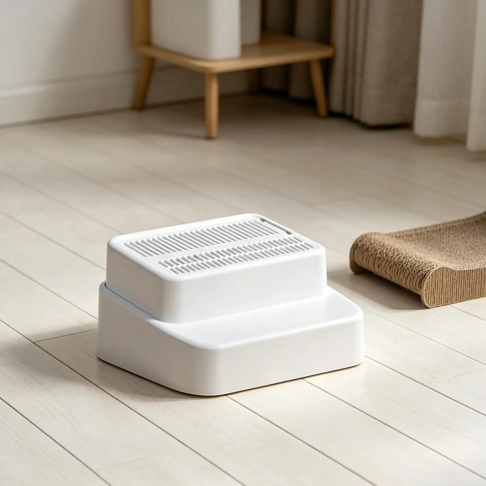 Litter Box Step Easy to Clean for Old Cats Reusable Pet Furniture with Filter Function Two Tier Stairs Litter Trapping Pedal