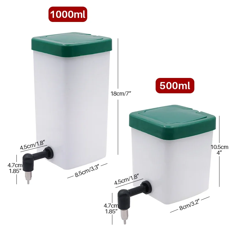 Rabbit Water Dispenser Drinker Feeder Drinking Fountain Automatic Drinking Equipment Pet Animal Hamster Supplies 500Ml/1000Ml