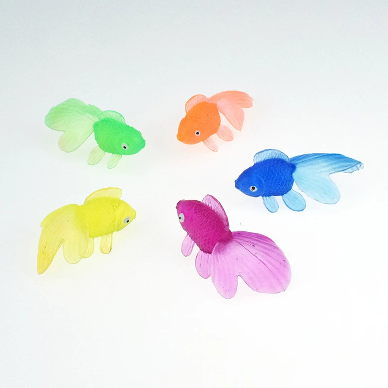 10pcs/set Kids Soft Rubber Gold Fish Baby Bath Toys Simulation Water Swimming Simulation Mini Goldfish Water Toddler