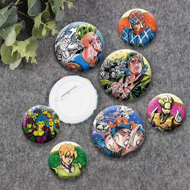 JoJo's Bizarre Adventure Giorno Giovanna Enamel Pin Cute Anime Manga Lapel Badge for Clothes Shoes Cosplay Jewelry Brooch Gift