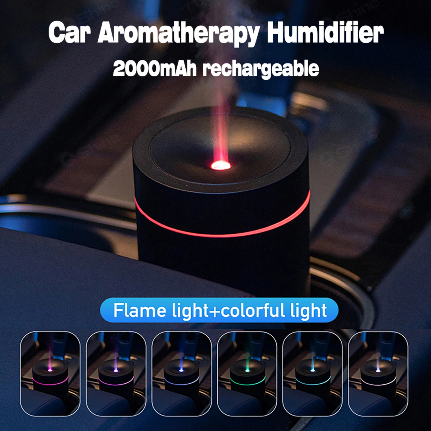 2000mAh Rechargeable Car Aromatherapy Humidifier: Portable Air Freshener Diffuser Machine with Relaxing Aroma Solution - Long La