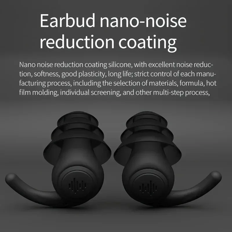 HUAK 3-Layer Silicone Earplugs – Noise Reduction & Ear Protection for Sleep, Travel Anti-Noise, Tapones Para Dormir