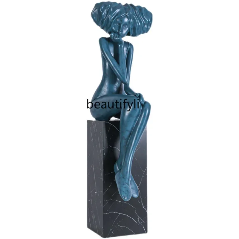 Abstract Figure Sculptured Ornaments Living Room and Hotel Club Light Luxury Art Floor-Standing Decorations Big Decorations