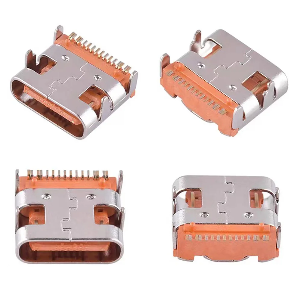 

100PC 5A Type C female seat 3.1 TYPE-C 16PIN single-row SMT four-pin plug-in board type-c double-sided High conductivity copper