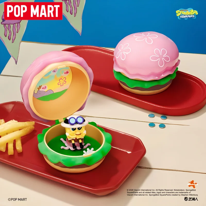 Neue POP MART SpongeBob Krabby Patty Bestseller-Serie Blind Box Mystery Box Überraschungstüte Niedliche Anime-Figur Desktop-Sammlung Geschenk