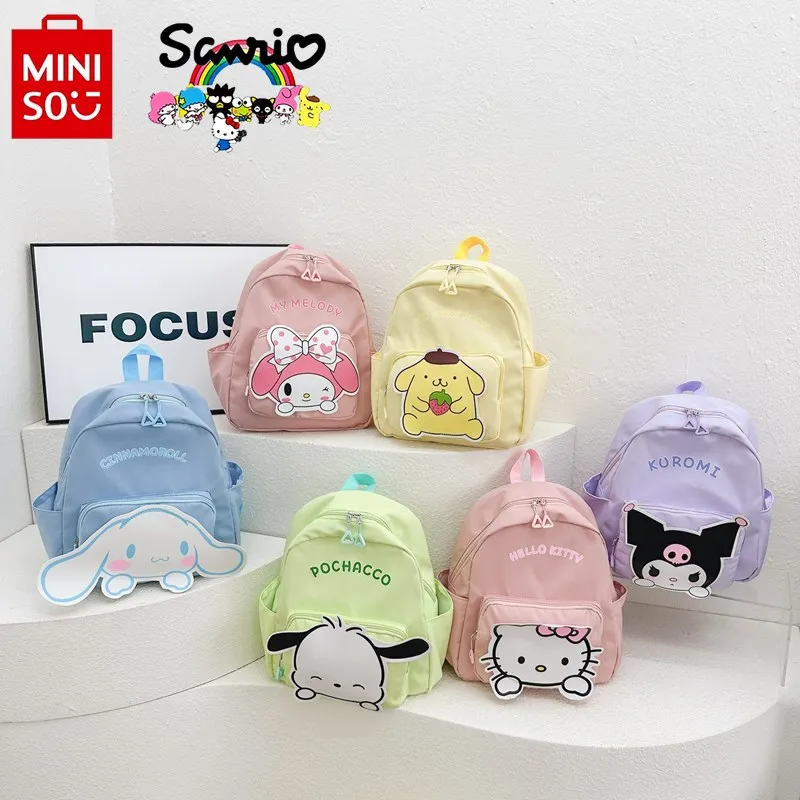 

MINISO 2024 New Children's Backpack Fashionable High Quality 3D Women's Backpack Cartoon Large Capacity Student Backpack