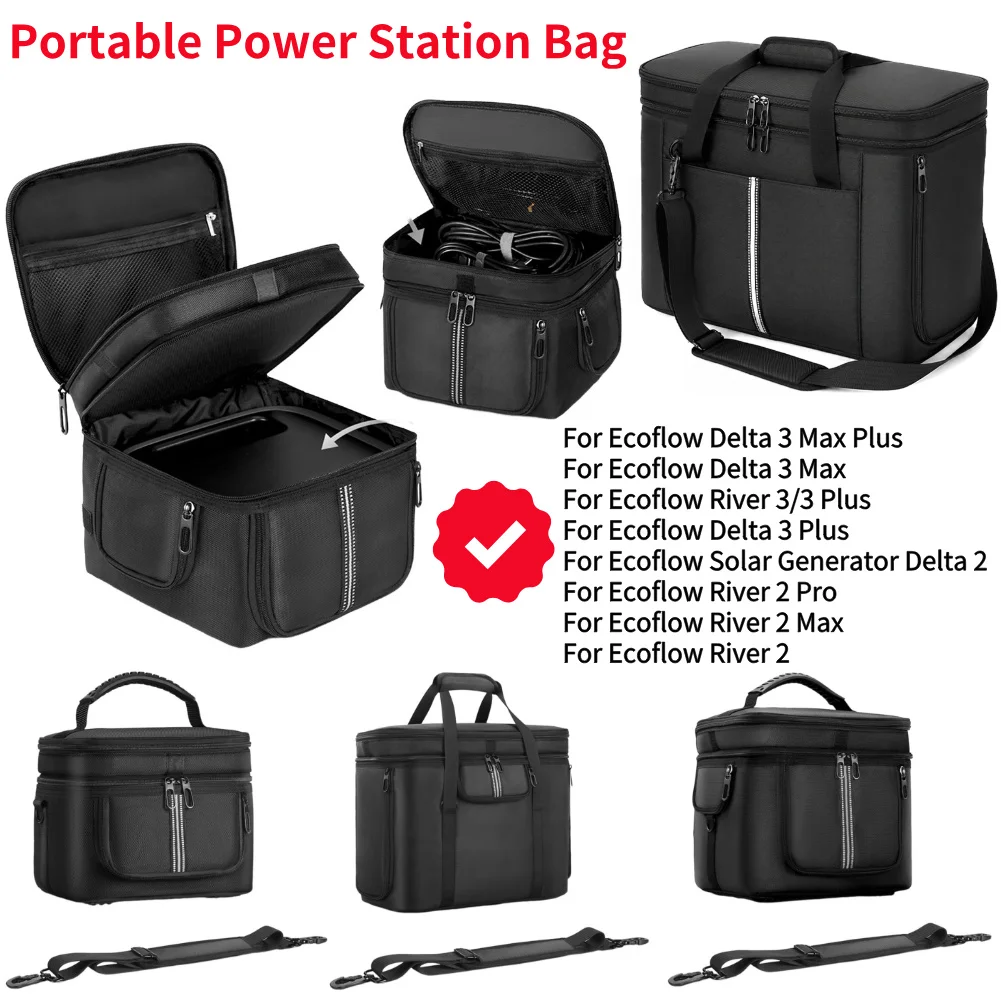 Carrying Case For Ecoflow Delta 3 Max Plus/Delta 3 Max Power Station Storage Bag Waterproof Anti-drop For Ecoflow River 3/3 Plus