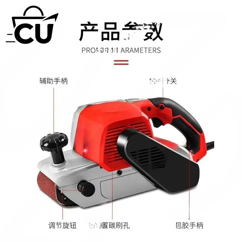 Portable 4-Inch Belt Sander, High-Power Belt Sander, Household Sandpaper Machine for Woodworking