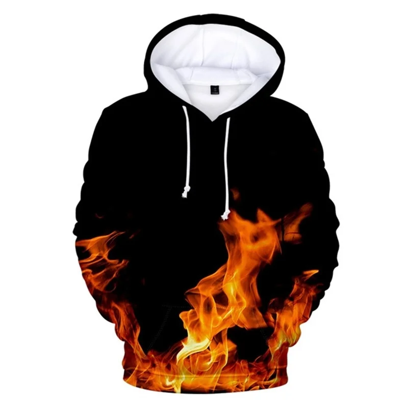 Multi Color Flame 3D Printing Hoodies Men Women Hoodie Pullover Long Sleeve Hooded Tops Outdoor Sportwear Oversized Sweatshirts