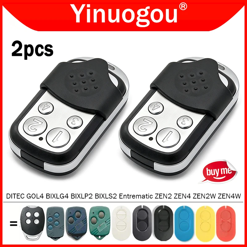 

New DITEC Entrematic ZEN 2 4 ZEN2 ZEN2W ZEN4 ZEN4W GOL4 BIXLP2 BIXLS2 BIXLG4 433.92MHz Rolling Code Garage Door Remote Control