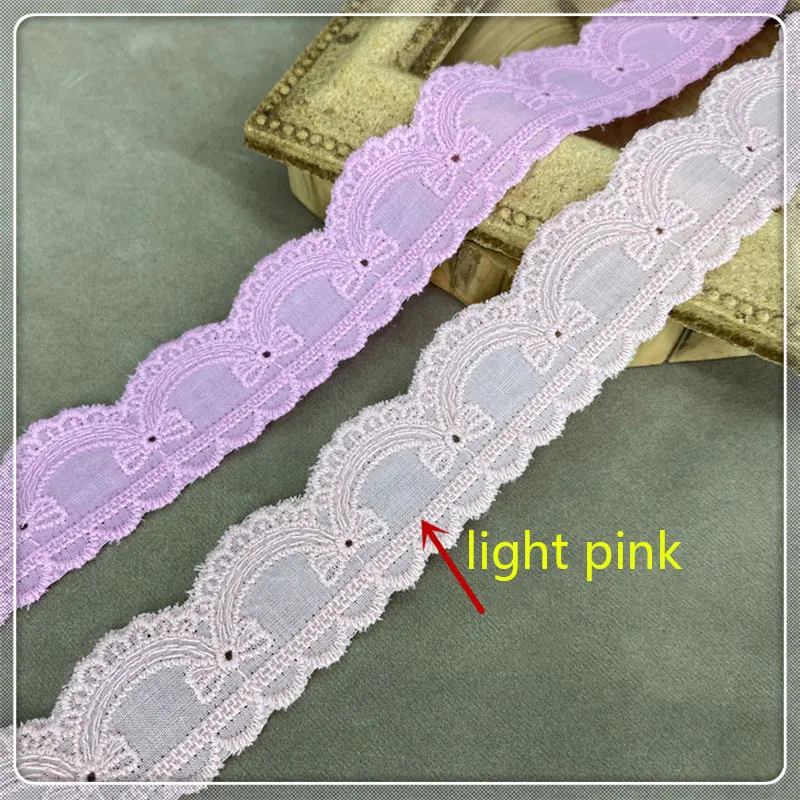 1 yards Colored Cotton Flower Hollowed Out Lace Fabric 3cm Clothing Materials Decor DIY Frame Lace Accessories dentelle