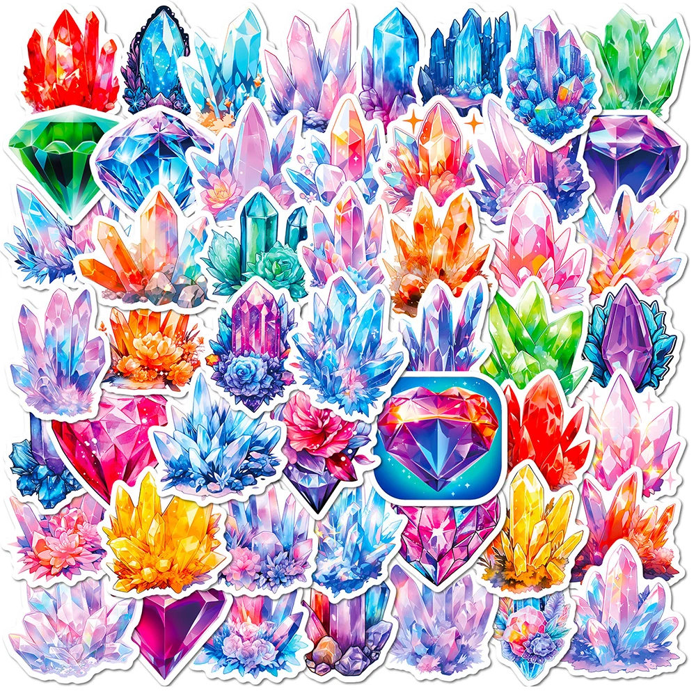 10/30/50pcs Cartoon Colourful Luck Crystal Graffiti Stickers Kawaii Aesthetic Decals Laptop Suitcase Phone Decoration Sticker