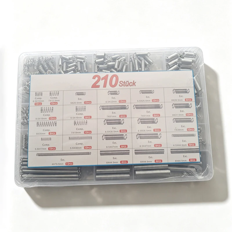 60PCS/Set Spring Assortment Kit 6 Sizes Galvanized Steel Compression Springs Mechanical Extension Springs Set for Home Repairs