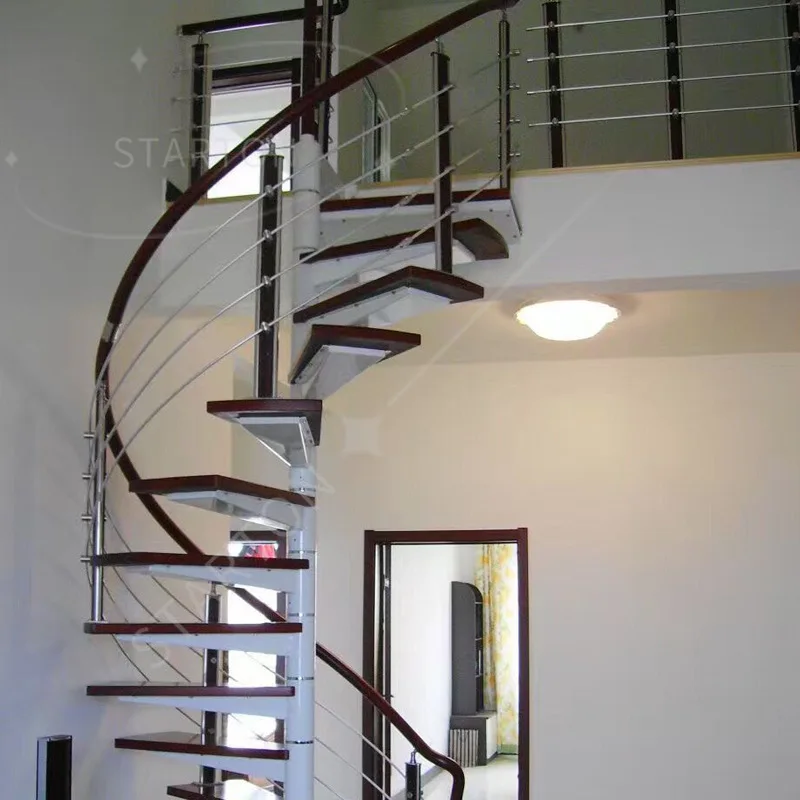 Rotating Staircase Loft Loft Loft Indoor Villa Duplex Single Beam Household Steel Wood Integral