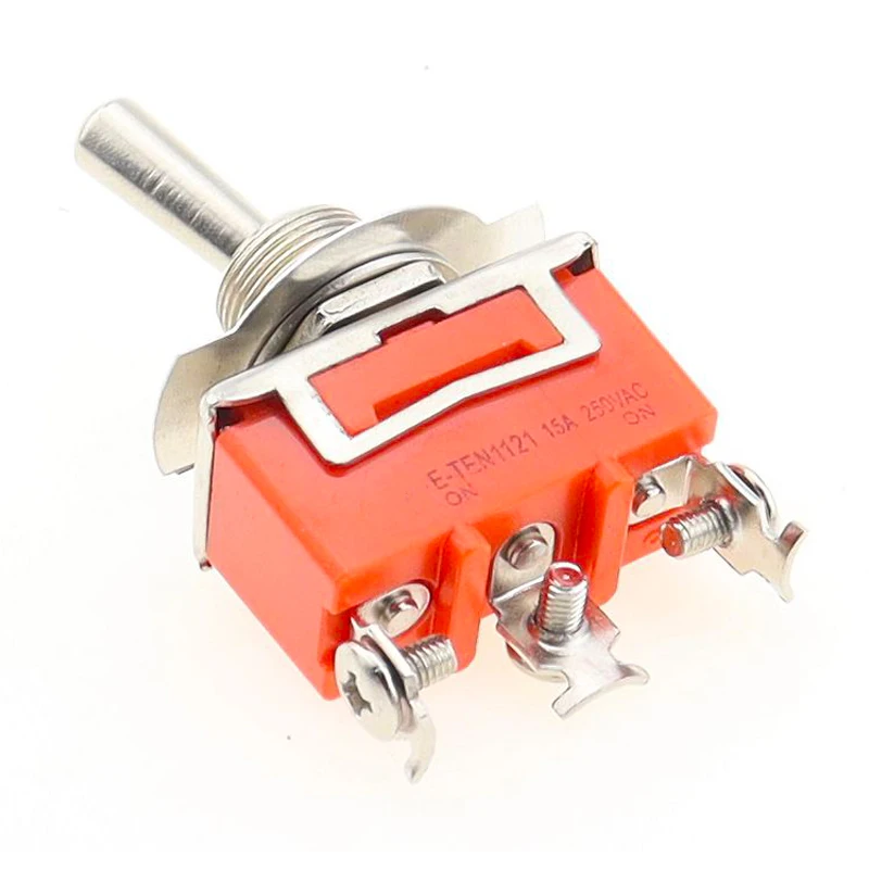 1PCS E-TEN1121 ON-ON Latching Toggle Rocker Switch 15A 250VAC SPDT 3 Terminal Pin