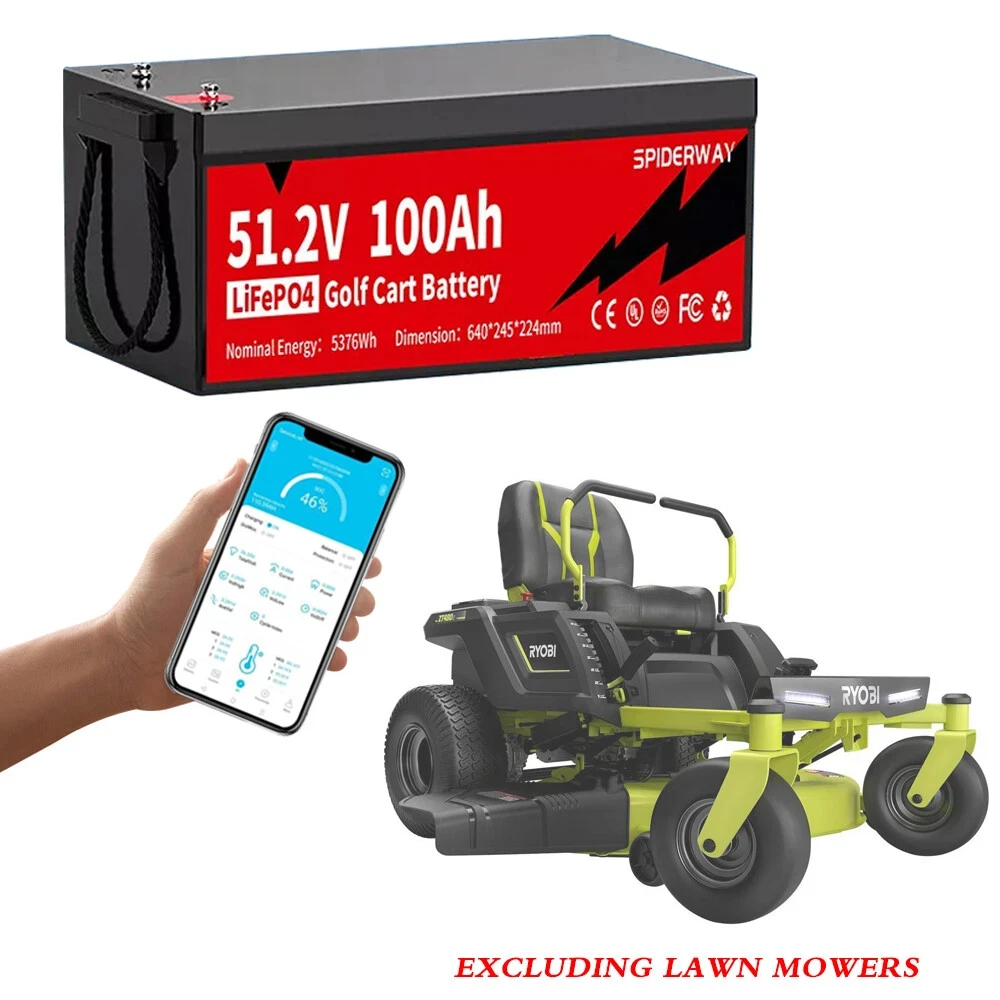 

48 В (51,2 В) 100 Ач литиевая батарея LiFePO4 6000 + цикл для электрических газонокосилок RYOBI