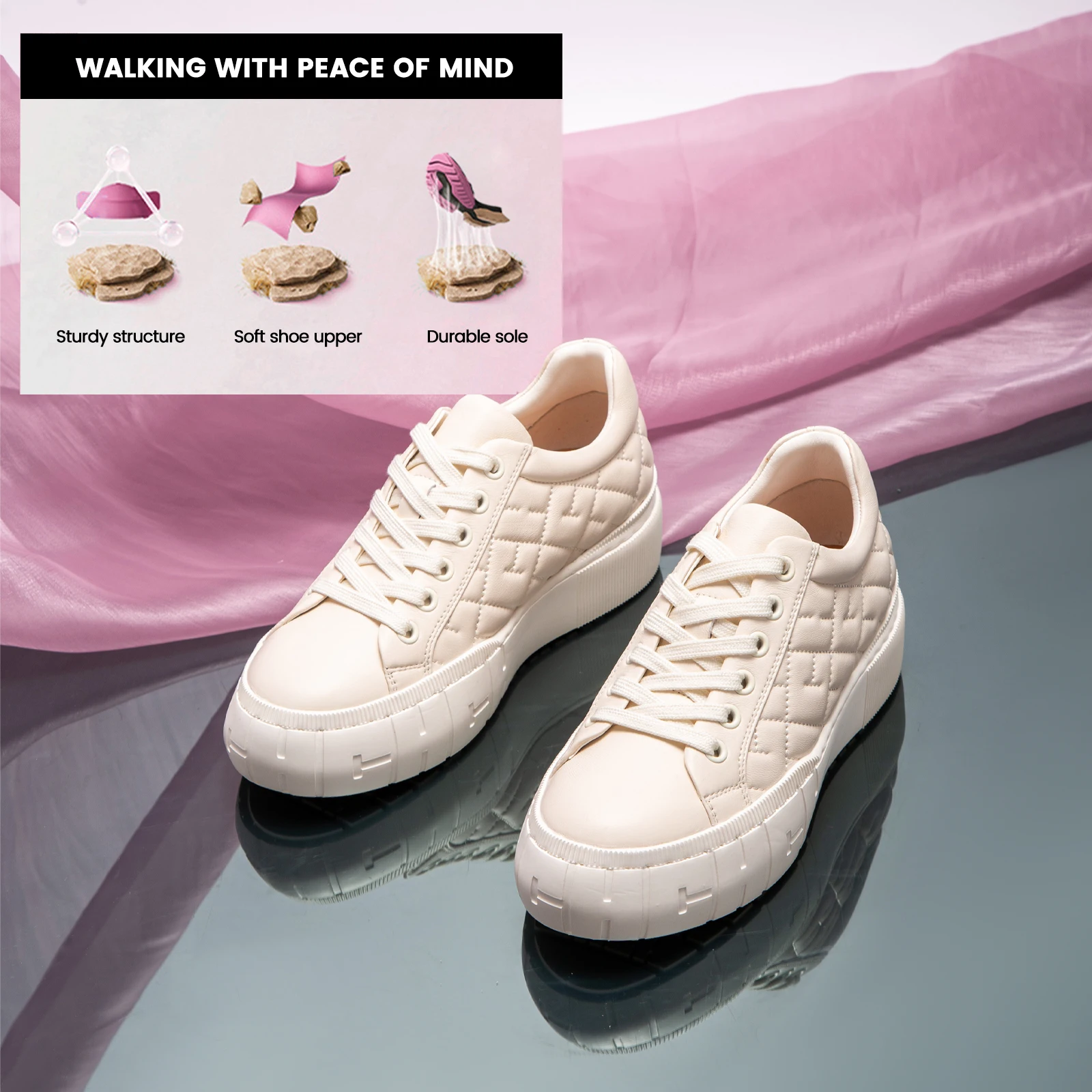 Women's Casual Board Shoes Featured design of the shoe injects fashionable vitality into the daily travelling students  children