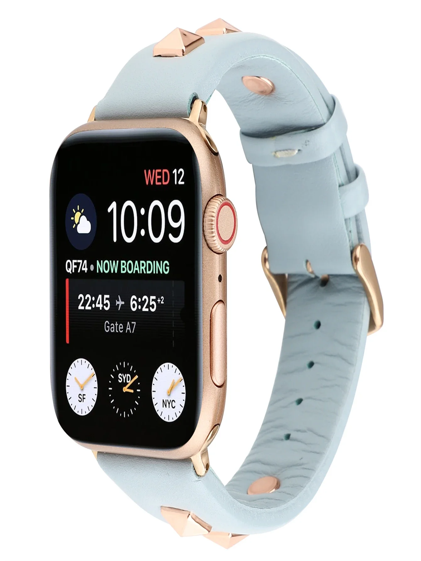 1pc Studded Leather Leisure Sports Apple Watch Band 42/44/49/45mm 40/41mm For Apple Watch Series Ultra Se 8/7/6/5/4/3/2/1