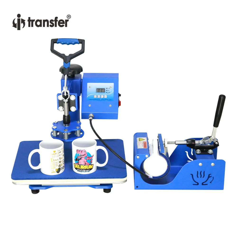 Multifunctional Combination Heat Transfer Machine 4 in 1 Round Edge, Personalized Pattern DIY Clothes Mug Plate Transfer Machine