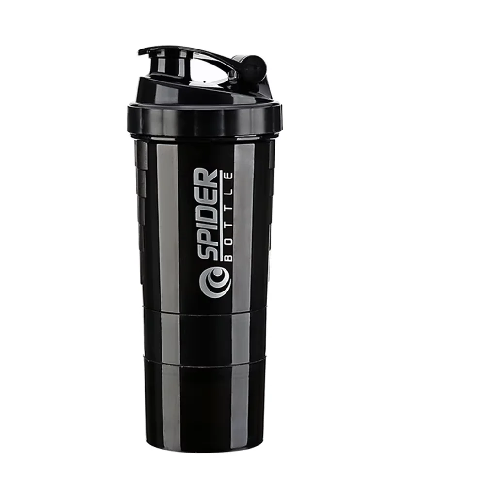 3 Lagen Shaker Protein Fles Poeder Shake Cup Water Fles Plastic Mixing Cup Body Building Oefenfles