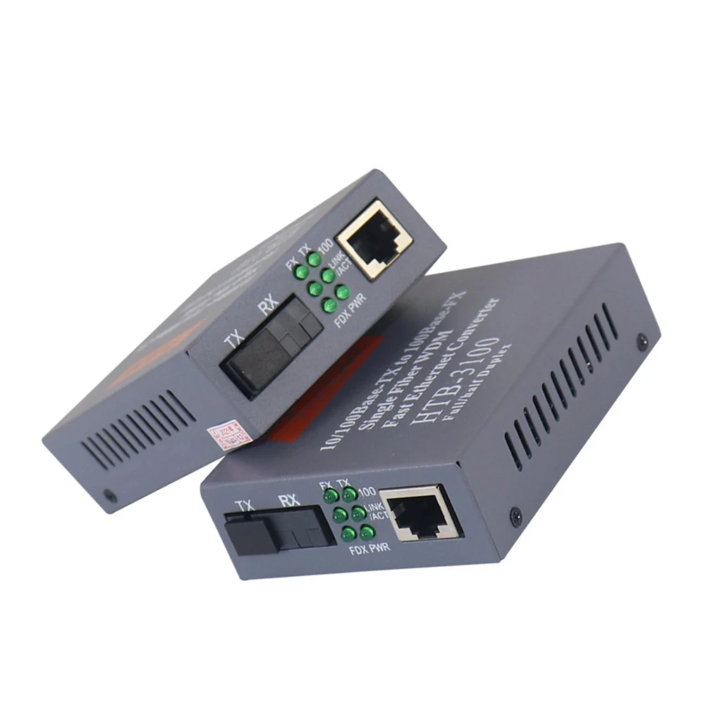 

Fiber optic media converter transceiver HTB-3100AB-25KM 100Mbps SC port single-mode single fiber optoelectronic converter 1 pair