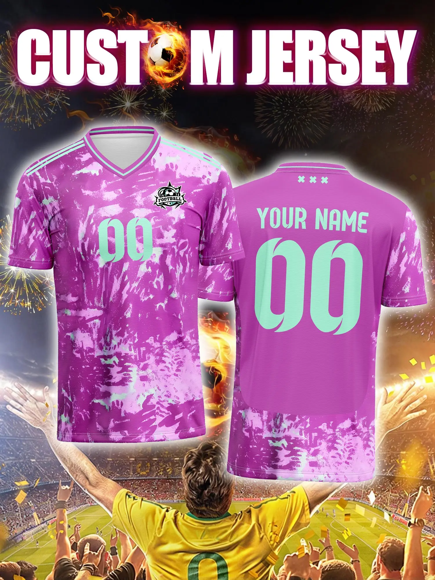 

Футбольная форма на заказ с индивидуальным изображением, номером и именем, быстросохнущая, влагоотводящая тренировочная экипировка