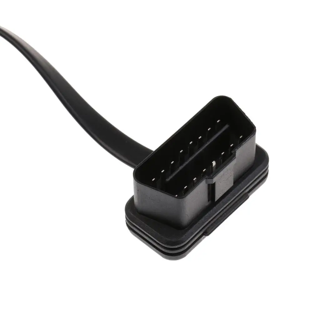 OBD2 Cable Black Rubber Male to Female Obd Extension Cord 16 Pin for Car Diagnostic System