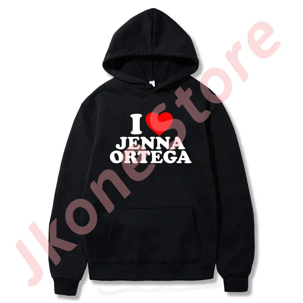 I Love Jenna Ortega Hoodies New Logo Pullovers Cosplay Women Men Fashion Casual Streetwear Sweatshirts