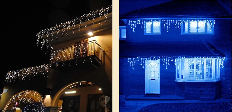 5M Christmas Garland LED Curtain Icicle String Lights Droop 0.4-0.6m AC 220V Garden Street Outdoor Decorative Holiday Light