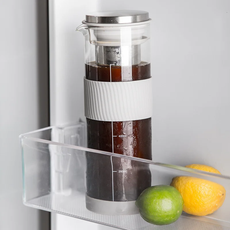 800ml Portable Cold Brew Coffee Kettle High Borosilicate Heat‑Resistant Tea Infuser Sealed Home Water Carafe Maker