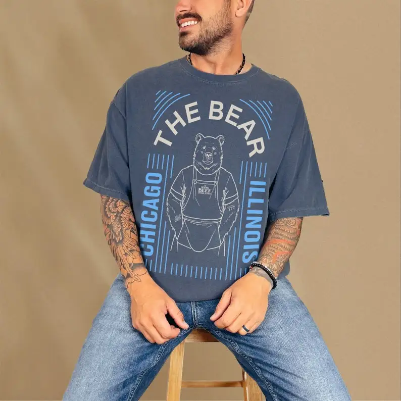 

The Bear Show T-Shirt, Retro Original Beef of Chicagoland Jeremy Allen White Tattoos TV Series Graphic Tee Shirt, Funny Carmy Be
