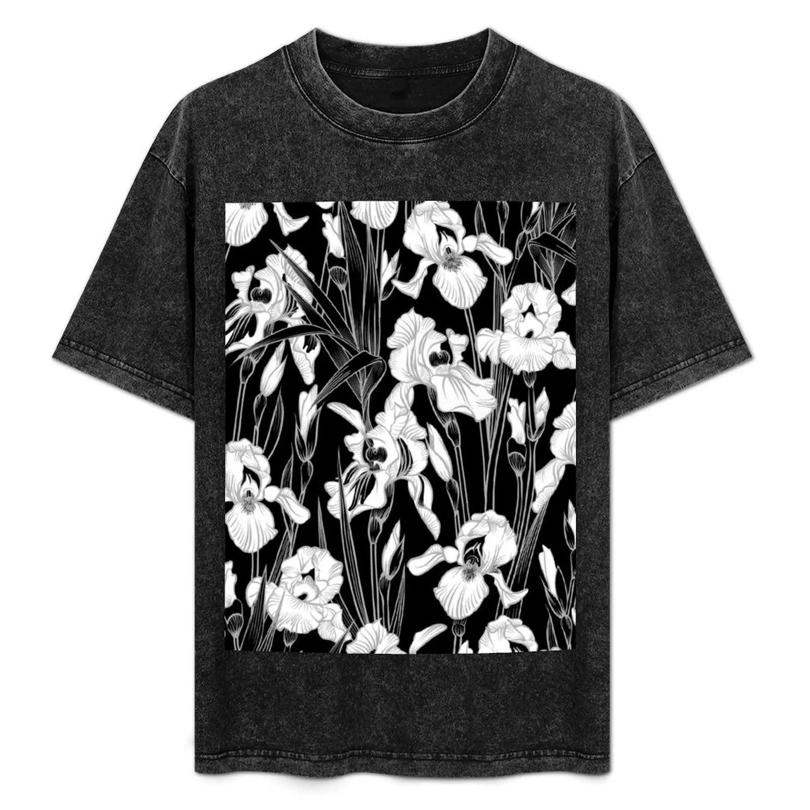 Toile Iris Black + Silvery Gray + White T-Shirt Personalized t-shirt Funny t-shirt mens vintage t shirts