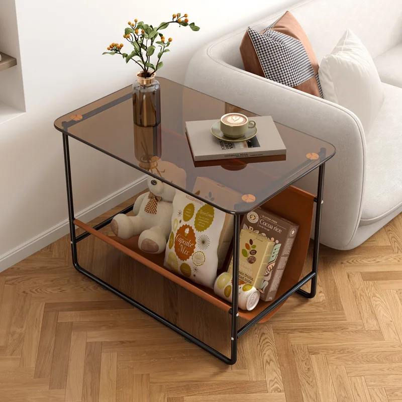 AOLIVIYA Tea Coffee Table Nightstand Storage Rack Sofa Corner Side End Stand Wrought Iron Shelves Creative Mobile Home