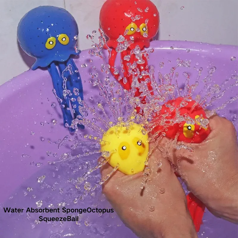 

Детские игрушки для ванной: губчатый осьминог, водопоглощающий мяч-антистресс, для детей, для летнего бассейна и ванны, забавный подарок, мягкий и безопасный