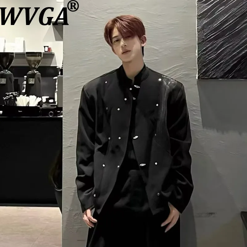 

WVGA Spring Autumn New Men Tide Trendy Stand Collar Trendy Jackets Niche Chic Casual Fashion Non-Iron Coats Darkwear Ins W15586