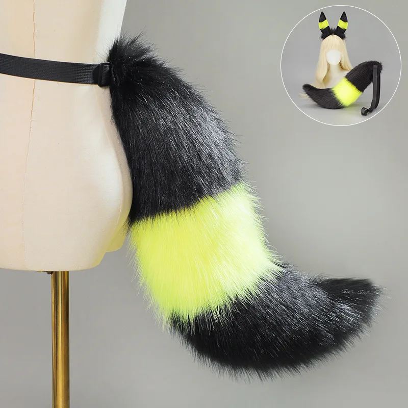 Anime Japanese Fox Ear Plush Tail Headwear Faux Fur Tail Headband Women Lolita Animal Noctali Cosplay Halloween Party XMAS Props view 4