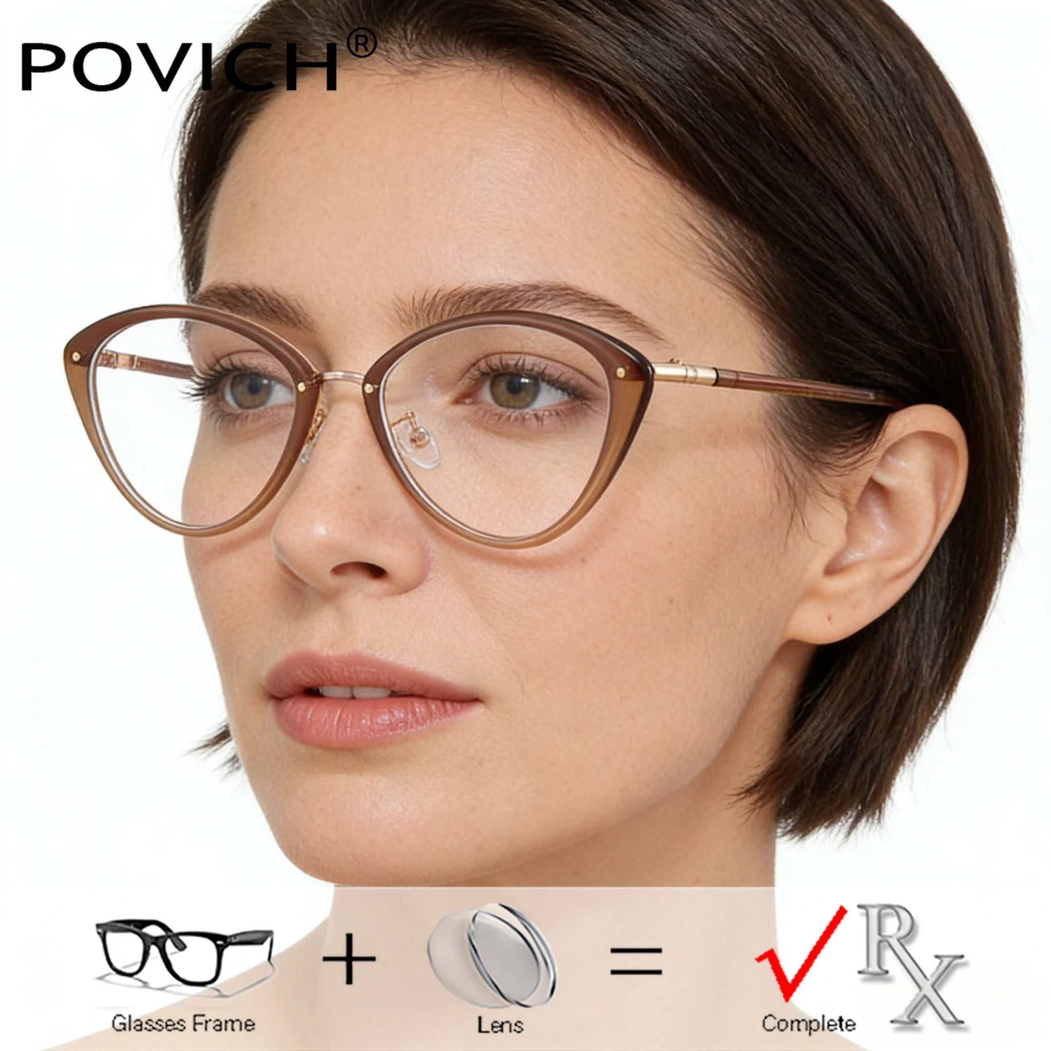 2026 NEW Women Temperament Micro Cat Eye Prescription Glasses Anti Blue Light Myopia Hyperopia UV400 Progressive Optical Eyewear