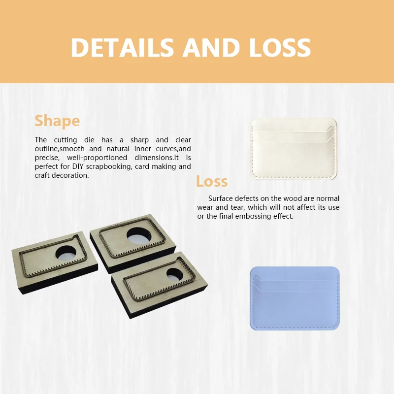 Leather Card Holder Card Clip Three-Piece Set Die-Cut Easy Operation Convenient Durable